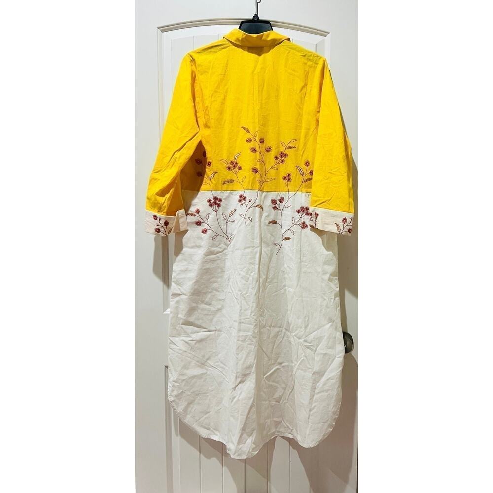 NWT❤️Samant Chauhan Embroidered Colorblock Shirt Dress szL - Picture 6 of 9